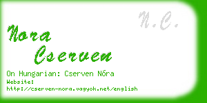 nora cserven business card