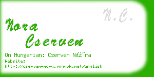 nora cserven business card